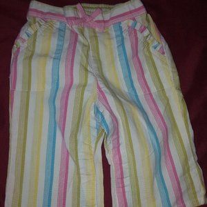 Baby Gap Girls Striped Casual Pants 3-6 Months Infant Draw String